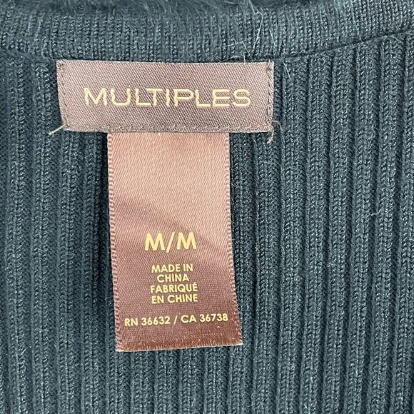 EUC Multiples Womens Black 3/4 Sleeve Top with Fringe and Sequins at Top Size M - Picture 5 of 6